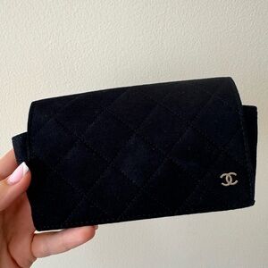 Chanel Case Sunglasses Black Fabric Case 7.5in*4.5in Pre Owned